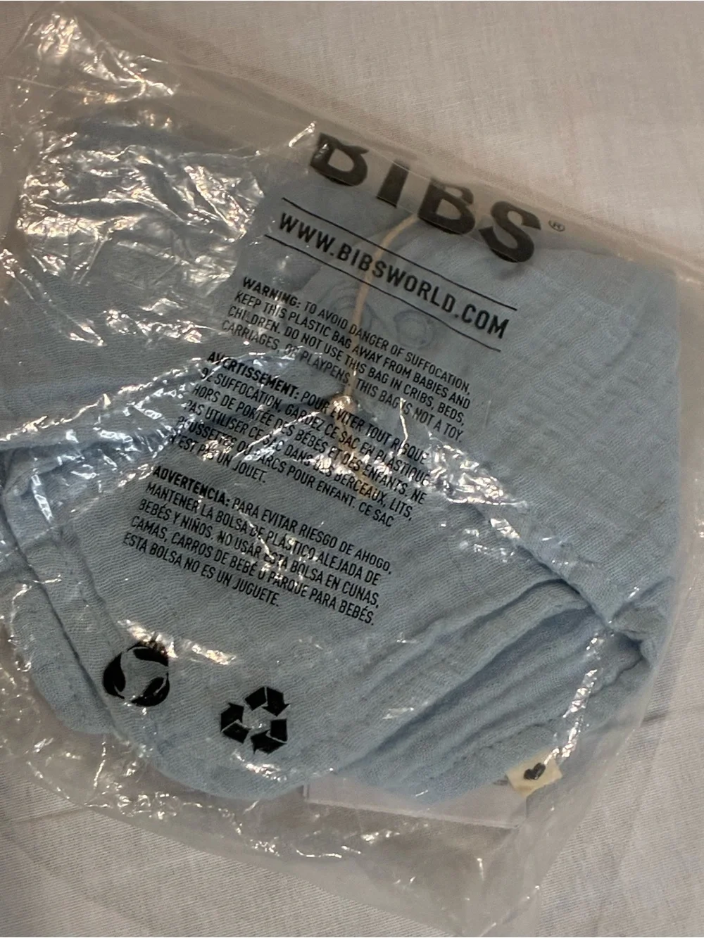 Bandana Bib in Baby Blue - 100% Organic Cotton